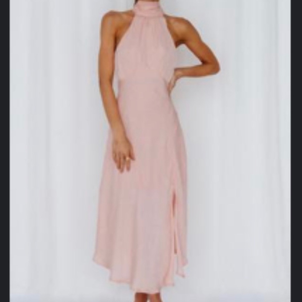 Blush cocktail maxi dress